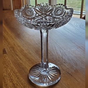 8.5" ABP American Brilliant Cut Glass Compote
